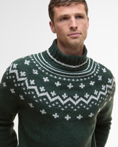 Maglione Hewton con collo alto con risvolto e motivo Fair Isle