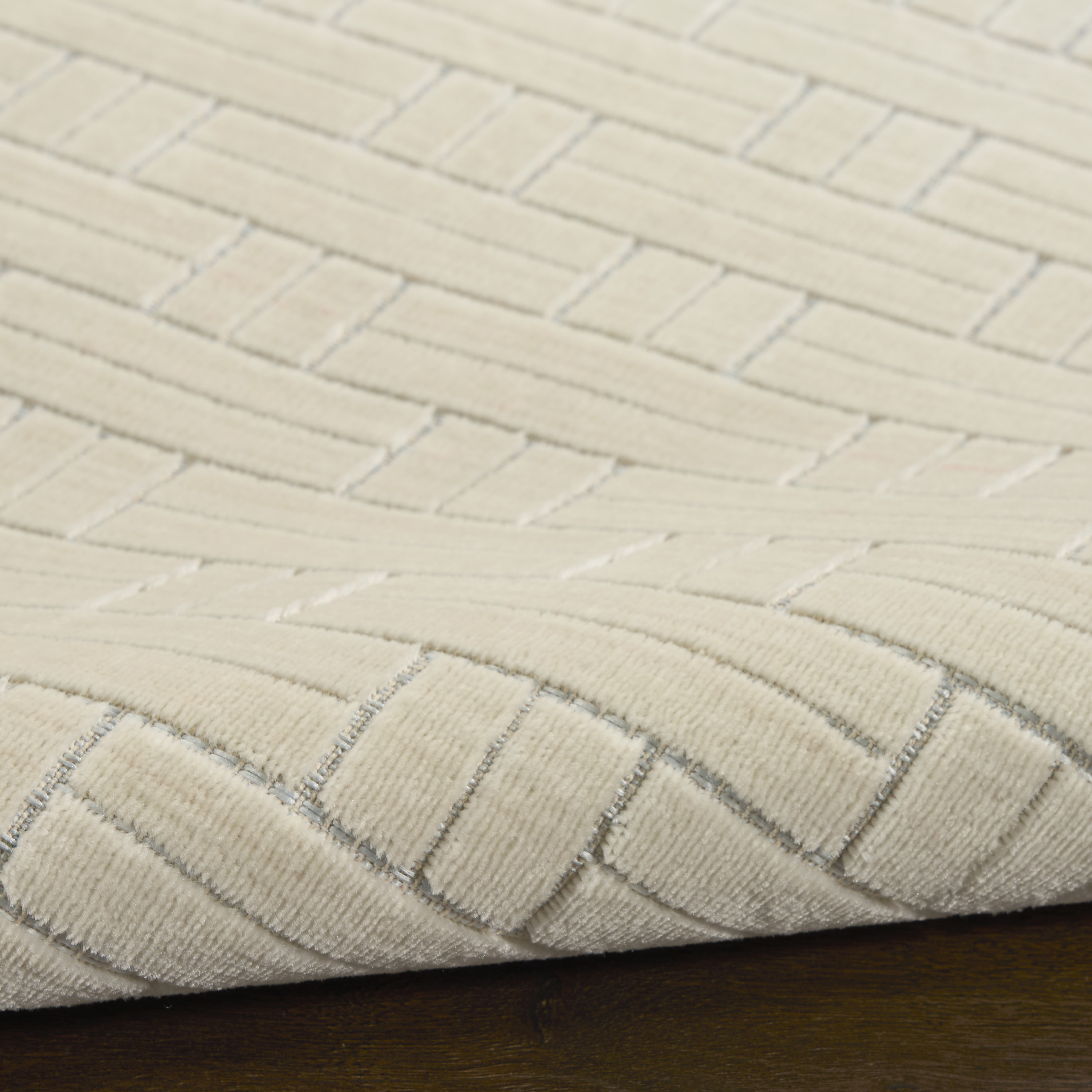 Nourison Washable Charm 2' x 6' Ivory Modern Indoor Rug