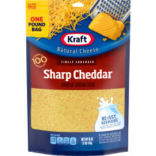 Kraft Sharp Cheddar Finely Shredded Cheese, 2 ct Pack, 16 oz Bags