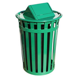 Witt Industries, Witt Wydman Collection , Round, Metal, 50 gal, Steel, Green, Round, Receptacle