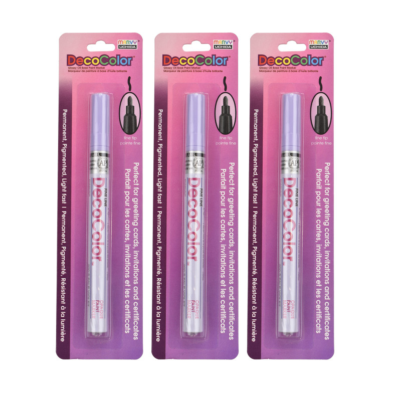 DecoColor® Paint Marker, Fine Tip, 200-S, Pale Violet #31, Set of 3