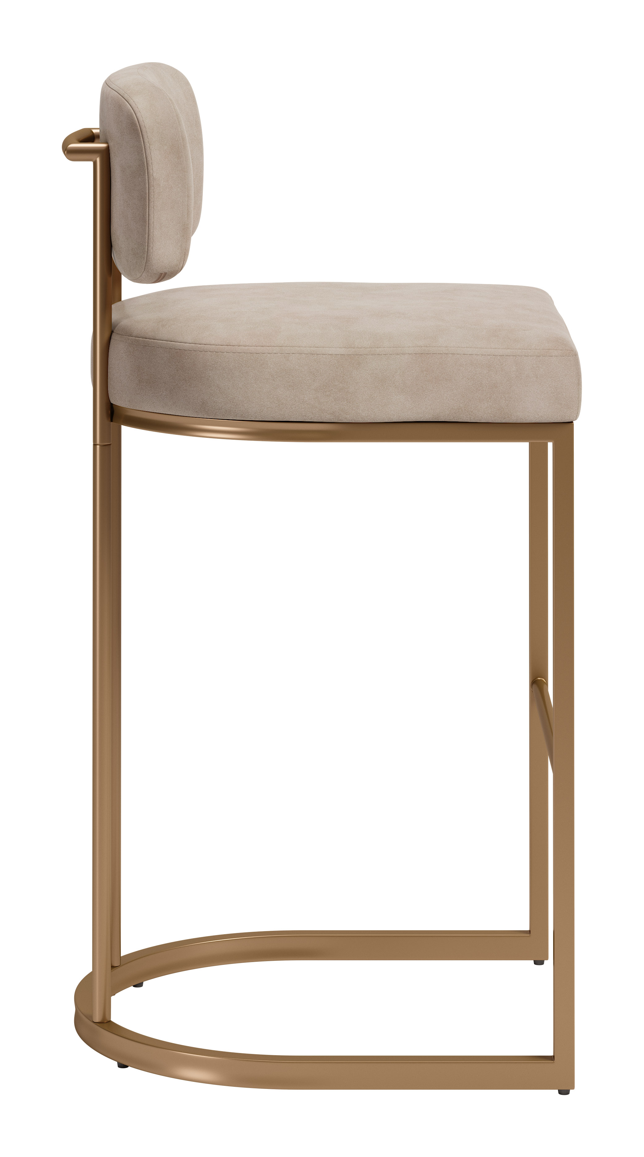 Velar Barstool (Set of 2) Beige & Bronze product image