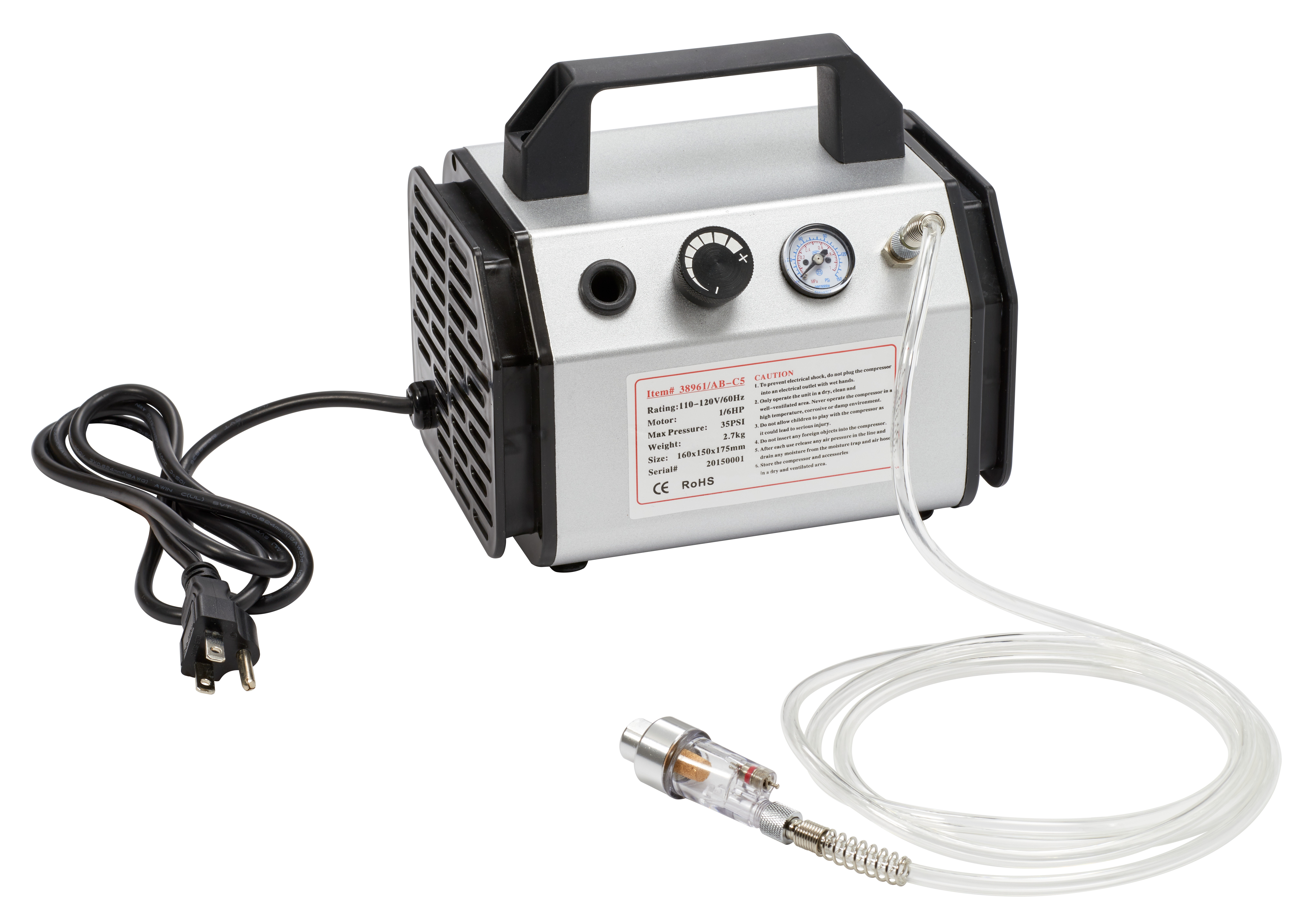 Basic 115 Volt Small Airbrush Compressor Set Airbrush DecoPac