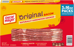 Oscar Mayer Naturally Hardwood Smoked Bacons, 3 - 1 lb image