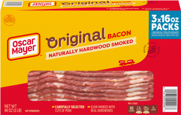 Oscar Mayer Naturally Hardwood Smoked Bacons, 3 - 1 lb