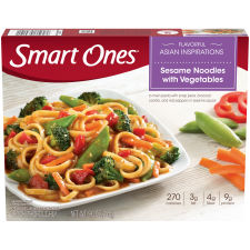 Smart Ones Sesame Lo Mein Noodles with Vegetables & Sesame Sauce, 9 oz Box