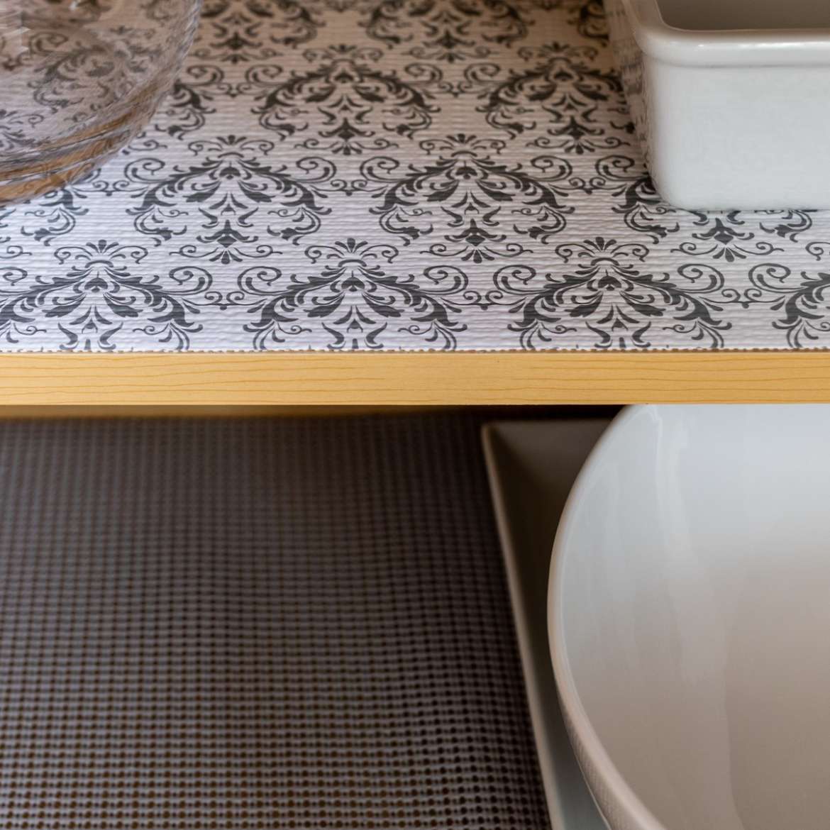 Smooth Top EasyLiner Shelf Liner, Grey Damask, 20 in x 6… Duck Brand