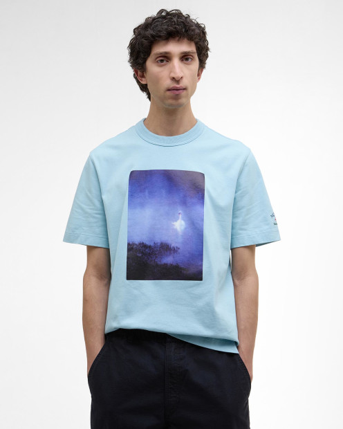 Barbour x NOAH Archive Swan T-Shirt Pale Blue