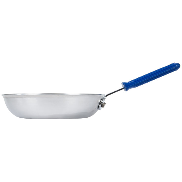 8-inch Wear-Ever® aluminum fry pan with natural finish and Cool Handle® rubber grip sleeve