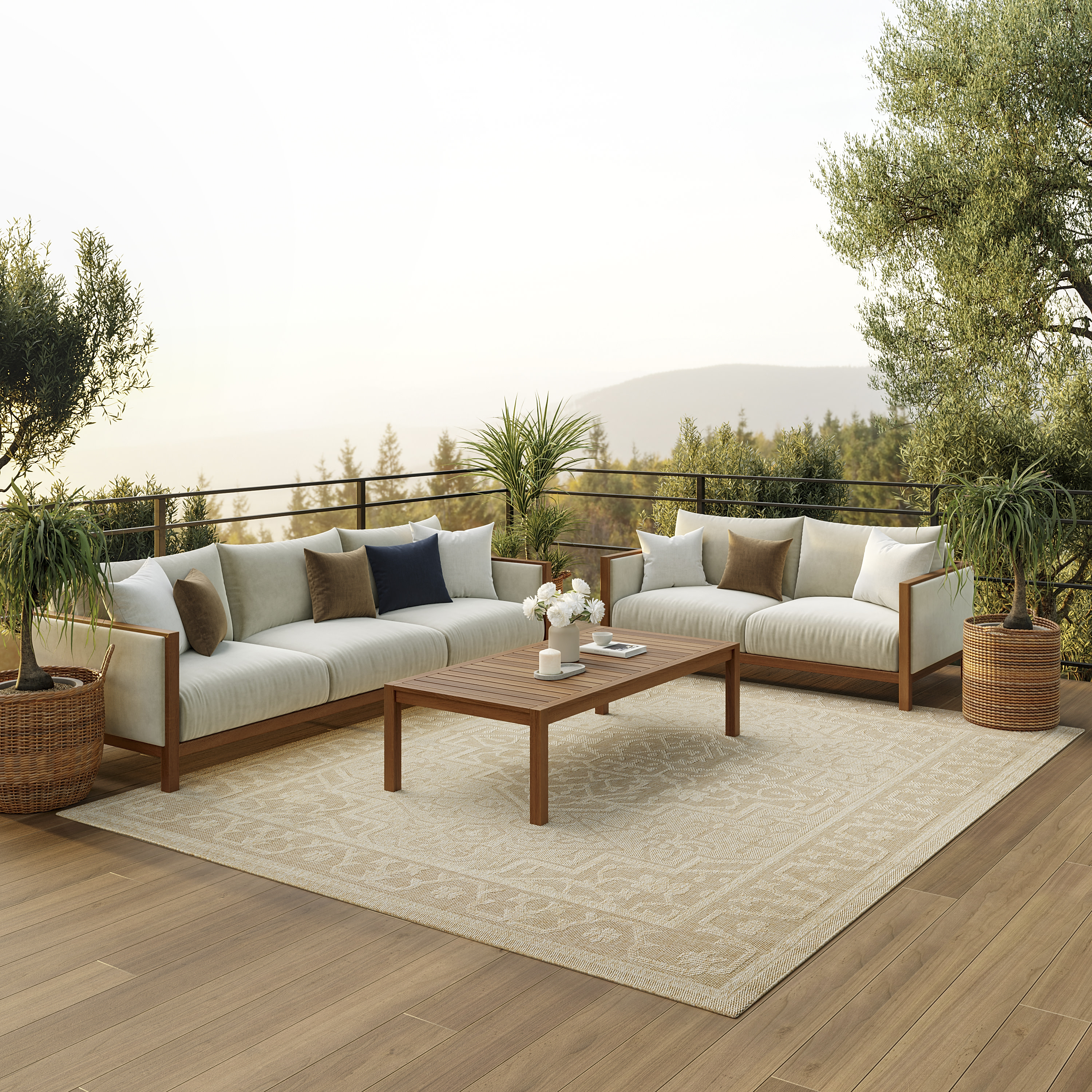 Nourison Tulum 8' x 10' Cream Outdoor Rug