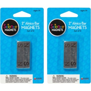 Alnico Bar Magnets with N/S Stamping, 2 in, 4 Count