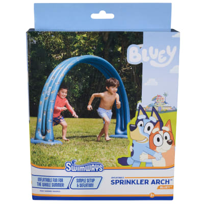 SwimWays Bluey Sprinkler, Inflatable Splash Pad, Pool Furniture & Outdoor Toys, Bluey Party Supplies, Pool Toys for Kids Ages 3 & Up