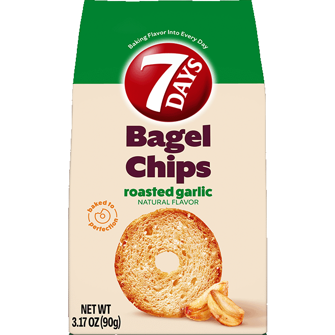 7Days Bagel Chips, Roasted Garlic, 3.17oz