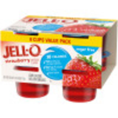Jell-O Strawberry Sugar Free Gelatin Snacks Value Pack, 8 ct Cups
