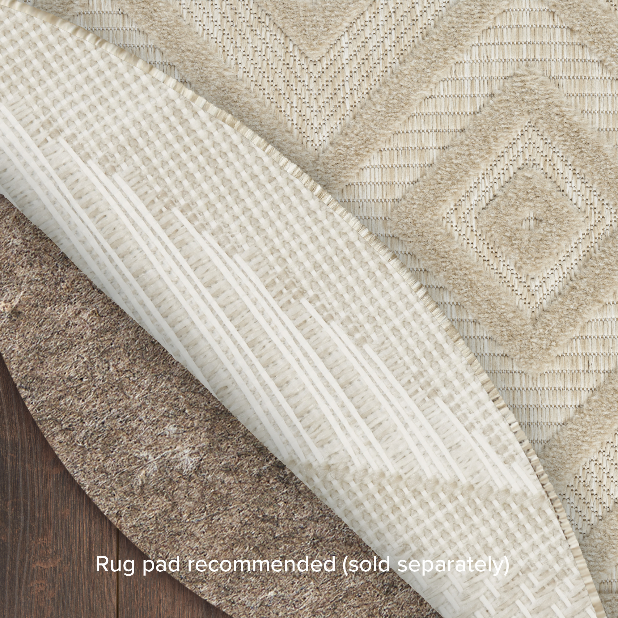 Nourison Versatile 8' x Round Cream Modern Rug