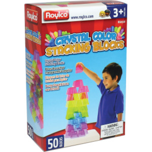 Crystal Color Stacking Blocks, Set of 50