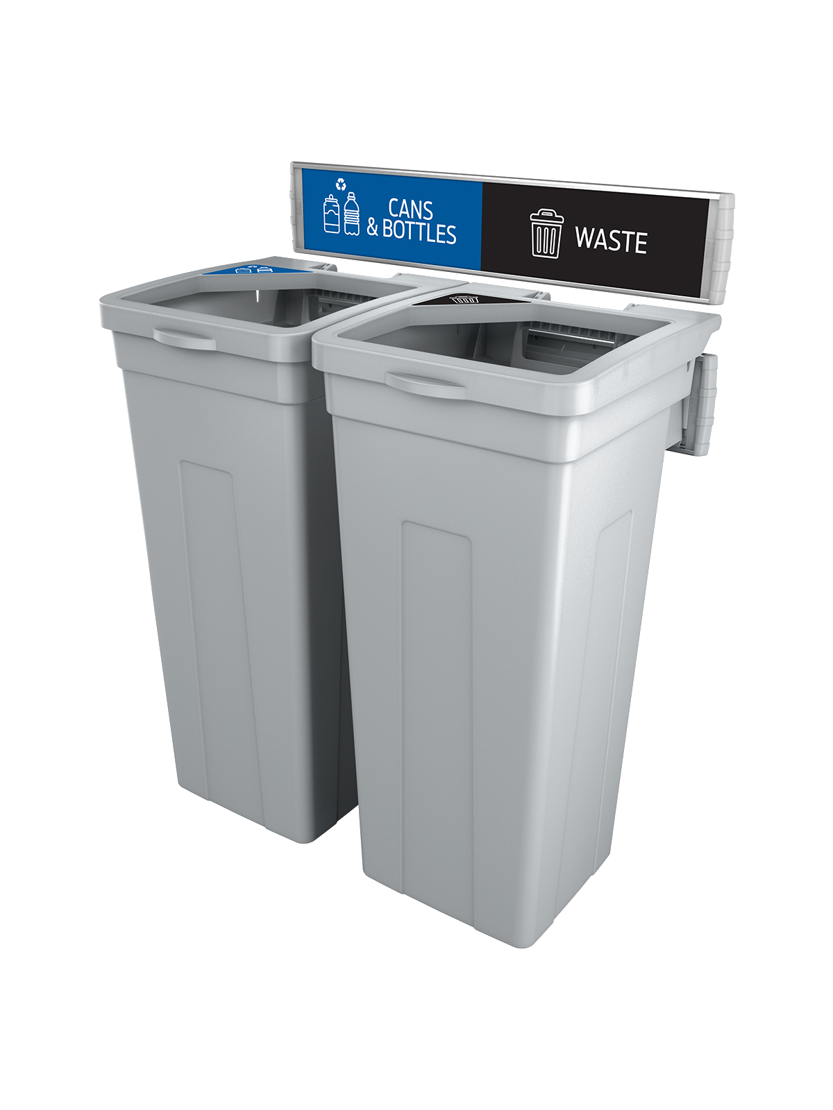 RISE – Double – Kit – Cans & Bottles-Waste – Full-Full – Grey-Grey