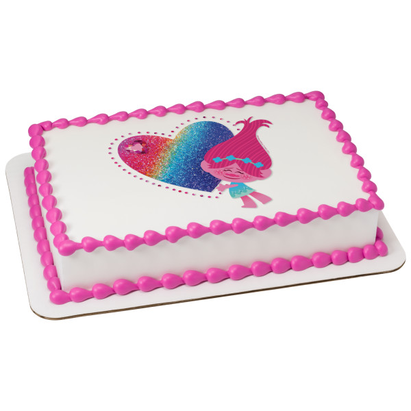DreamWorks Trolls Sparkle Hearts PhotoCake® Edible Image®