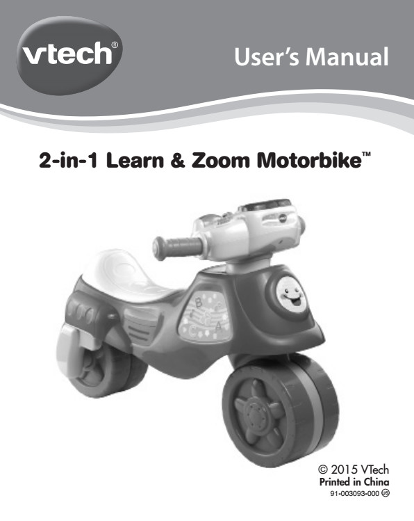 VTech, 2in1 Learn and Zoom Motorbike, Riding Toy for 1 Year Old