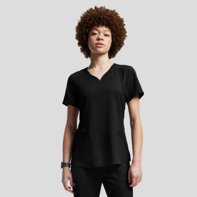 White Cross VIBE Women&#8216;s 3-Pocket V-Neck Scrub Top-White Cross