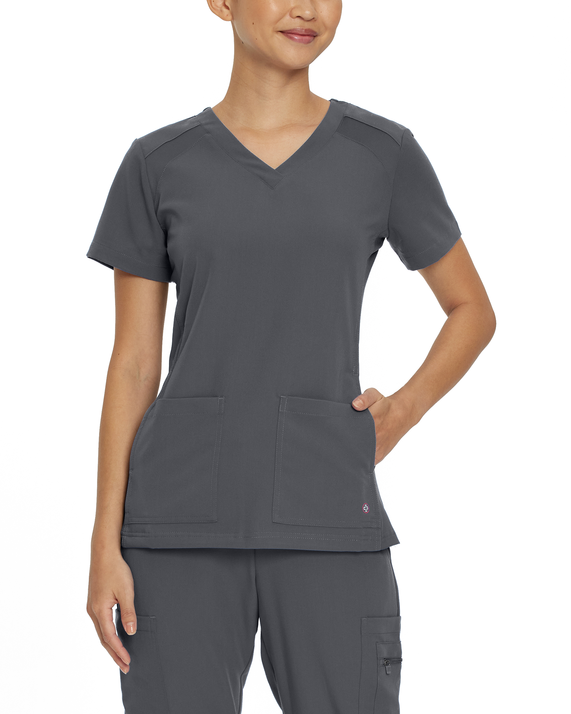 White Cross V-Tess 950 Women&#8216;s Breathable 4-Pocket V-Neck Scrub Top with Side Vents WSL-White Cross