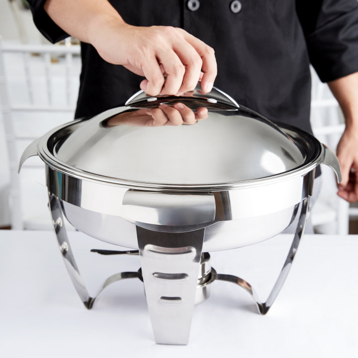 6-quart Maximillian Steel™ round chafer