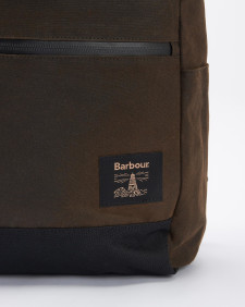 Field Roll-Top Waxed Backpack Olive-Black