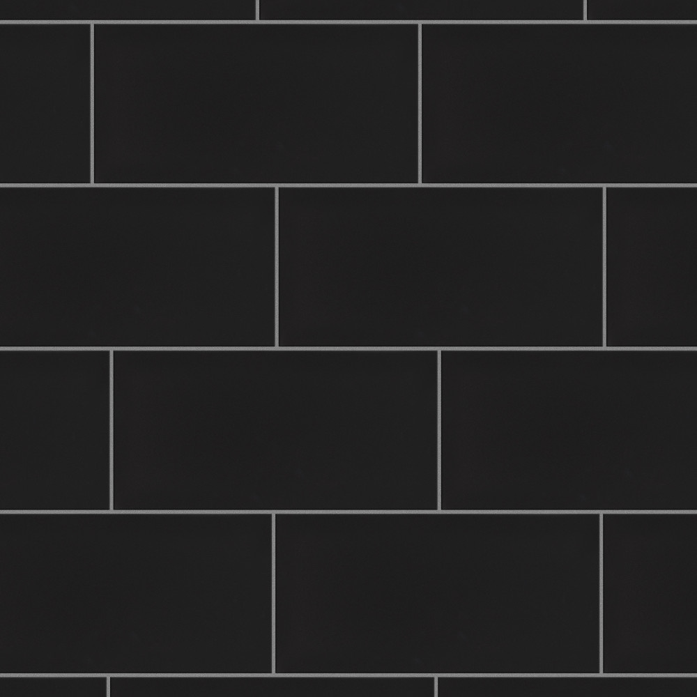 Crown Heights Matte Black 3x6 Rectangle Ceramic Wall Only Digital Pattern