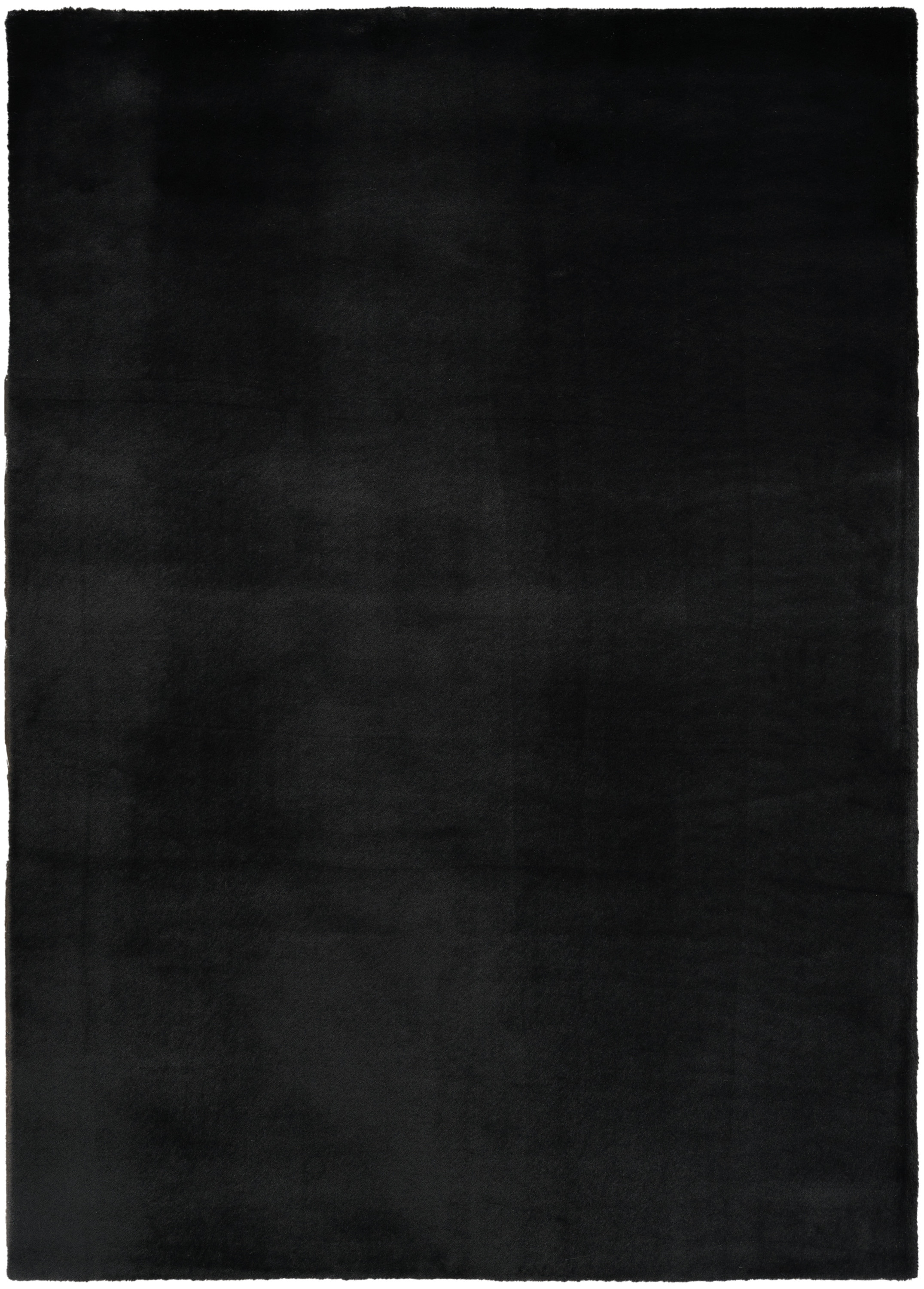 Nourison Soft Plush Rabbit Fur 7'6" x 9'6" Black Contemporary Indoor Rug