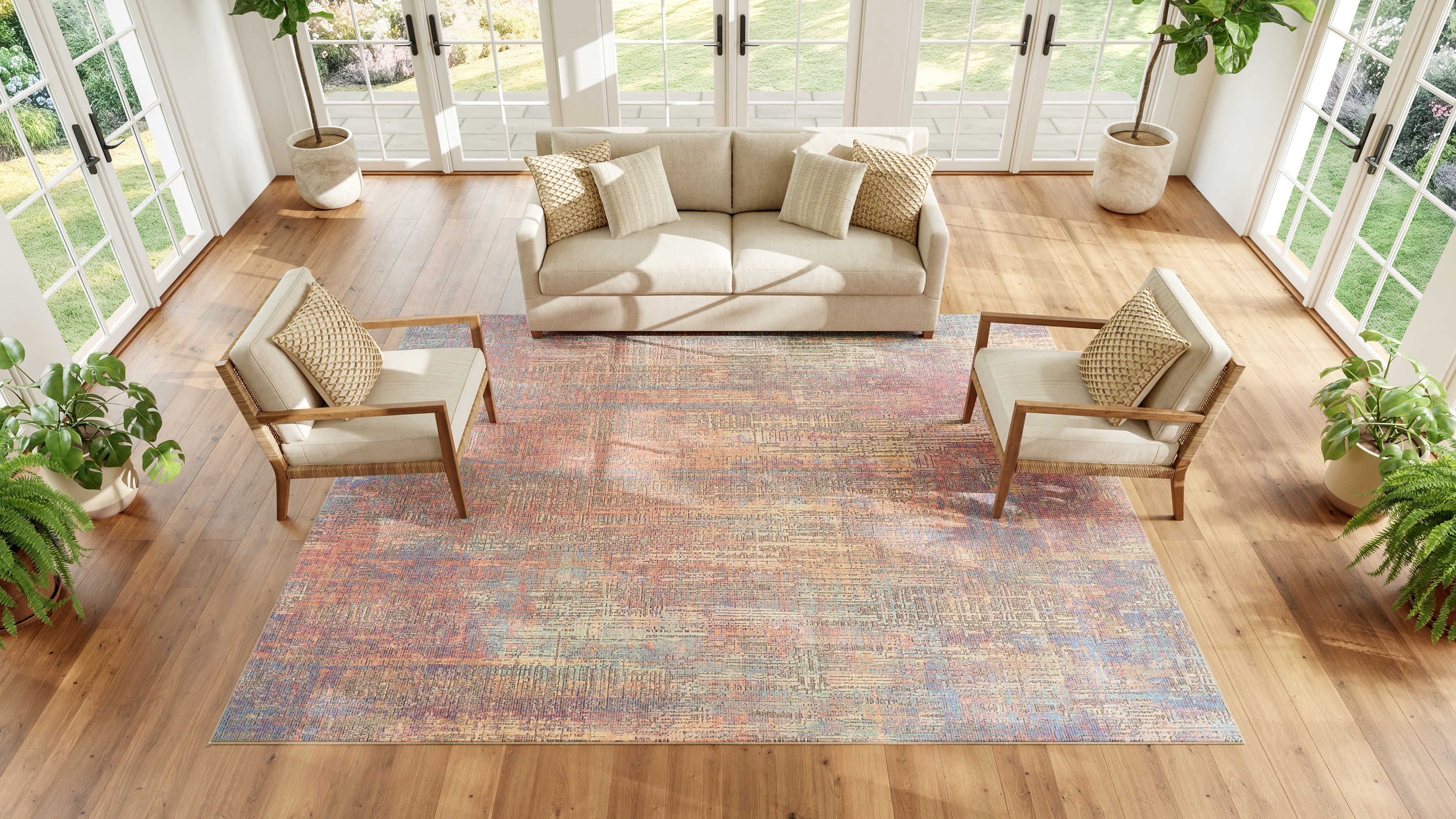 Nourison Botanical Washables 7'6" x 9'10" Multicolor Modern Indoor Rug