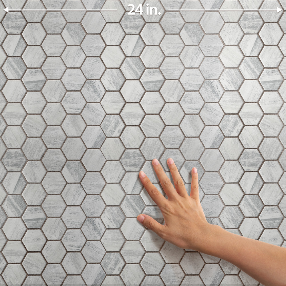Sample – Cassis 2″ Hex White Porcelain Mosaic Tile