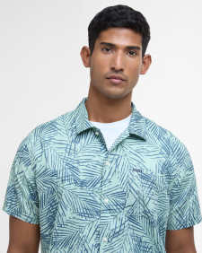 Falmouth Printed Regular Short-Sleeved Shirt Pale Apple