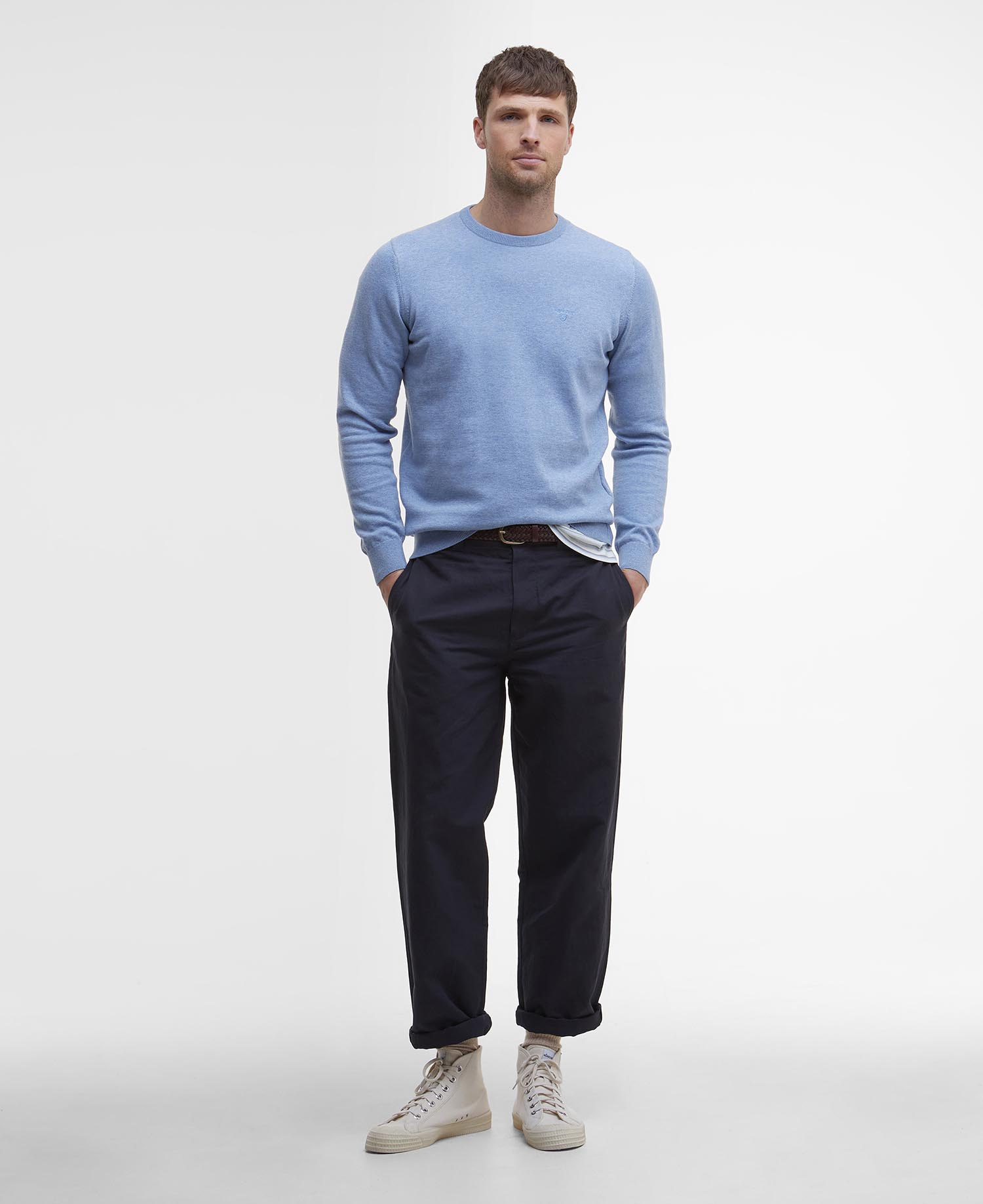 Pima Cotton Crew Neck Jumper image number 1