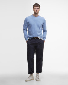 Pima Cotton Crew Neck Jumper Dark Chambray
