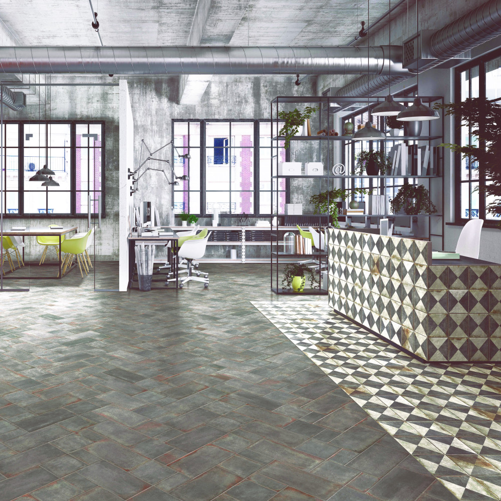 D’Anticatto Decor Triangoli 8-3/4 in. x 8-3/4 in. Porcelain Floor and Wall Tile