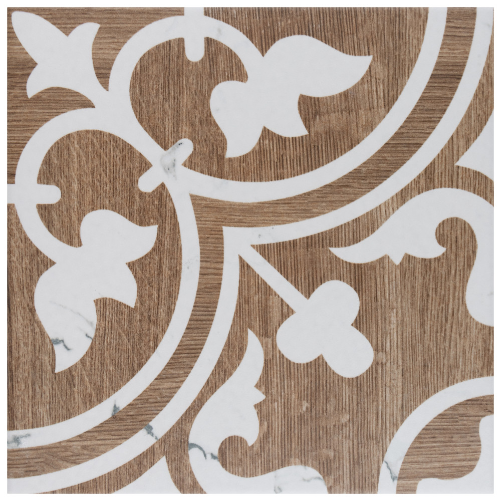 Llama Arte Loire Verso Noce 9-3/4 in. x 9-3/4 in. Porcelain Floor and Wall Tile