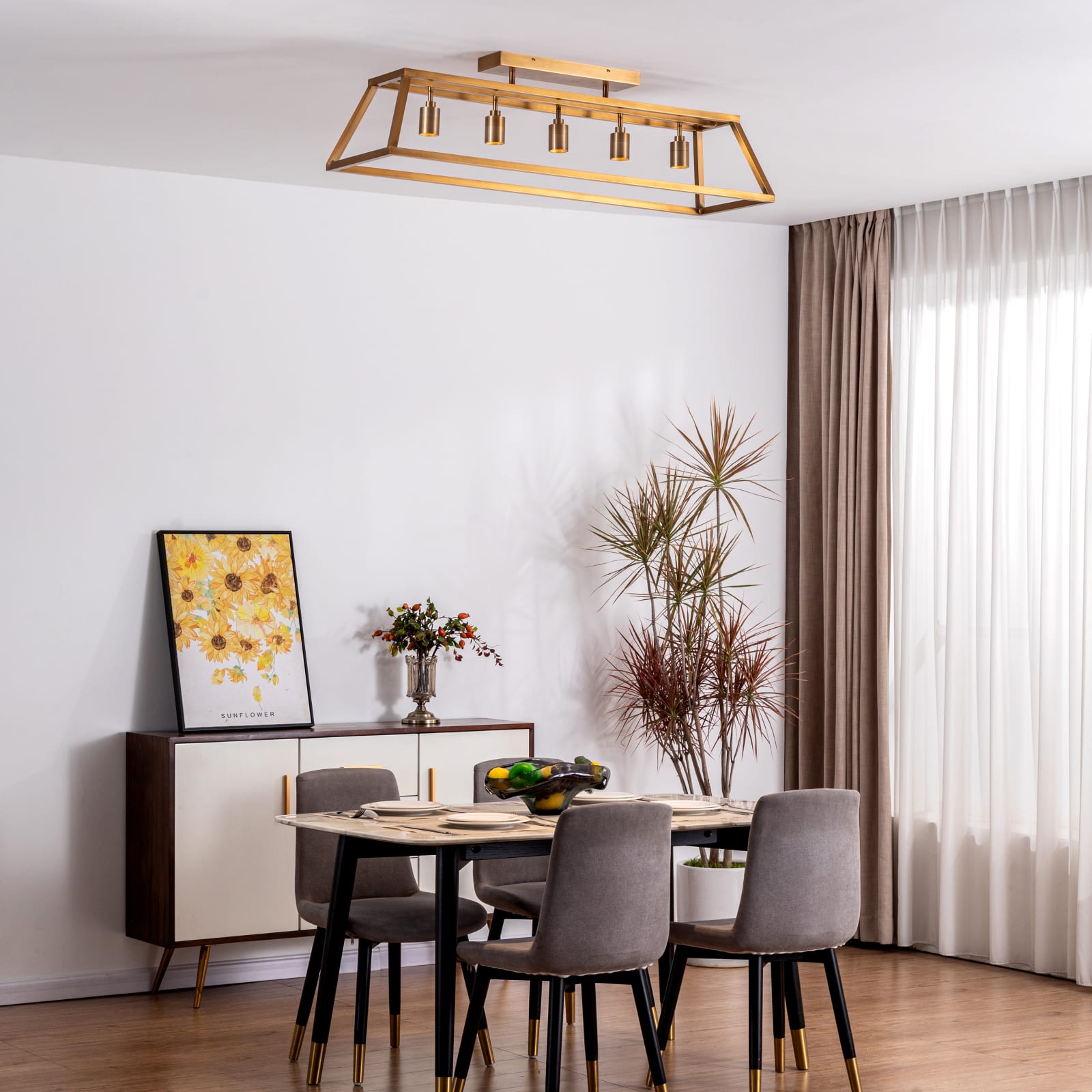 Shura 5 Light Cage Flush Mount — installation 2