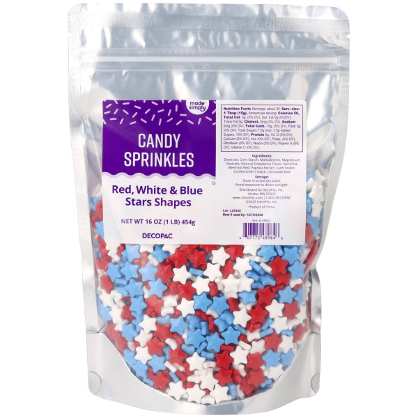 Red, White and Blue Stars Made Simply™ Sugar Candy Decorations