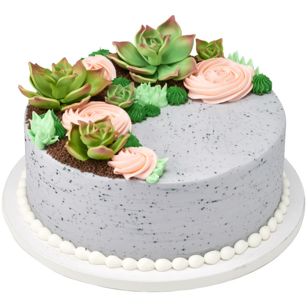 Green Succulents - Red 3 Free Gum Paste Flowers