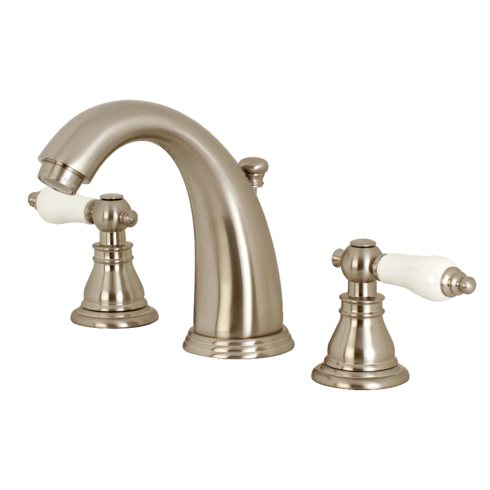 3-Hole Deck Mount Widespread Bathroom Faucet with Pop-Up Drain, Brushed Nickel with 3 Finish Options