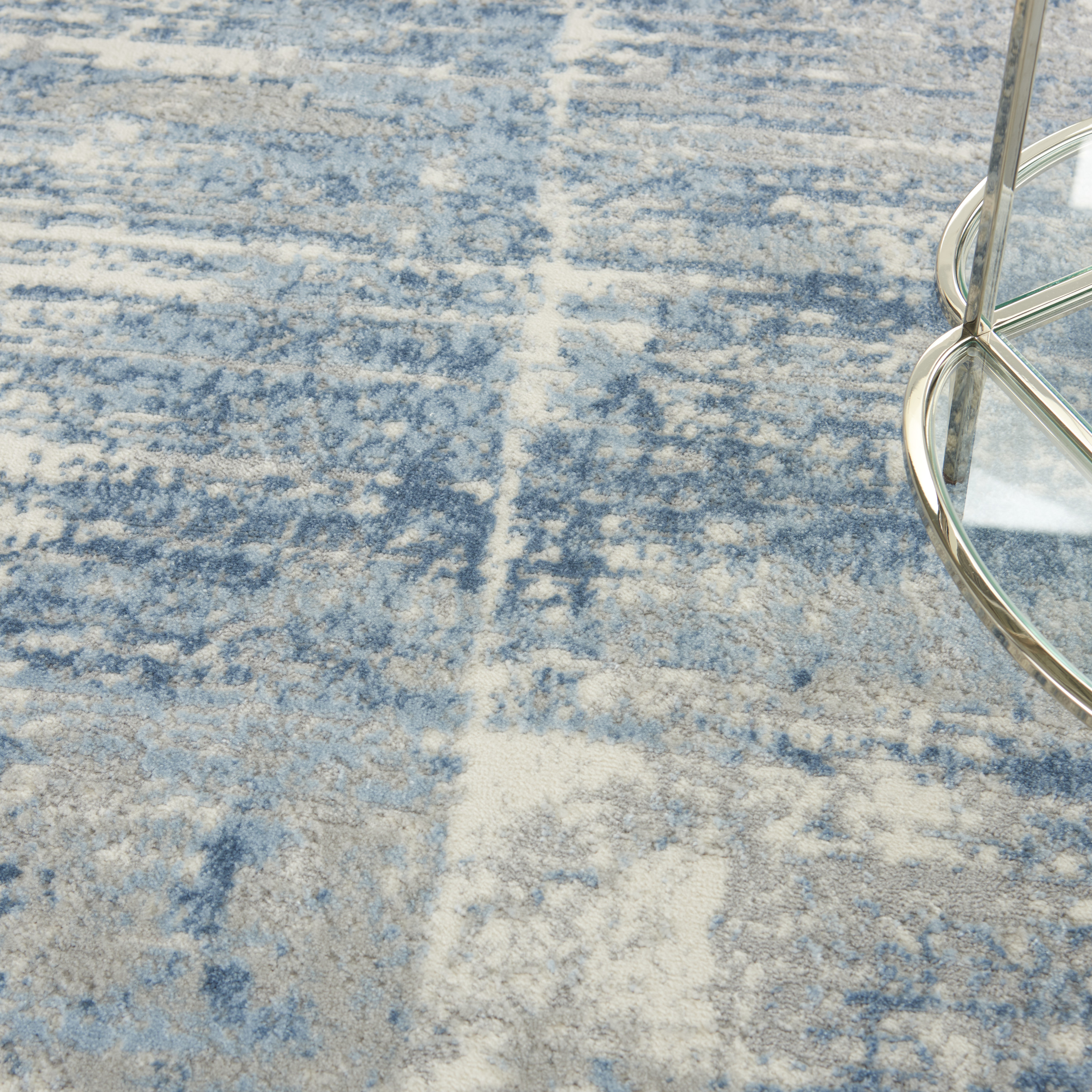 Nourison Solace 5'3" x 7'3" Ivory Grey Blue Modern Indoor Rug
