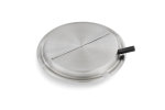 11-7/16-inch stainless steel hinged cover with plastic handle