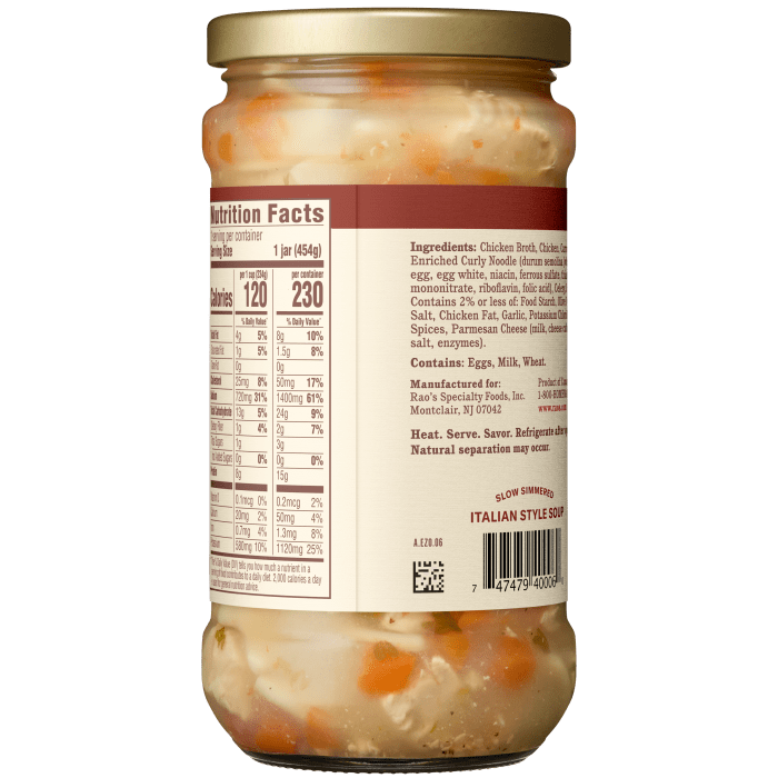 Chicken Noodle Soup, 16 oz - Back Image