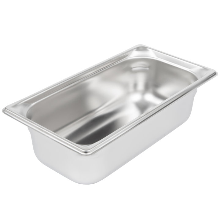 Third-size 4-inch-deep Super Pan 3® stainless steel steam table pan