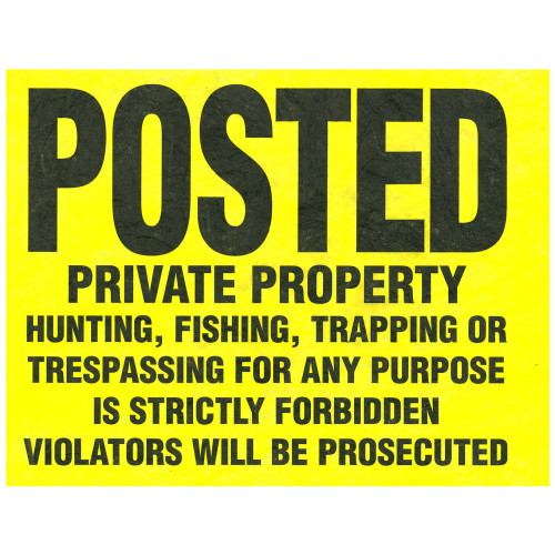 100 Pack Posted Private Property Tyvek Sign