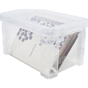 Clear Plastic Stacking Storage Box, 3X5 in