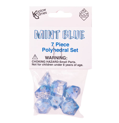 Polyhedral Dice Set - Layered Mint Blue (7-piece)