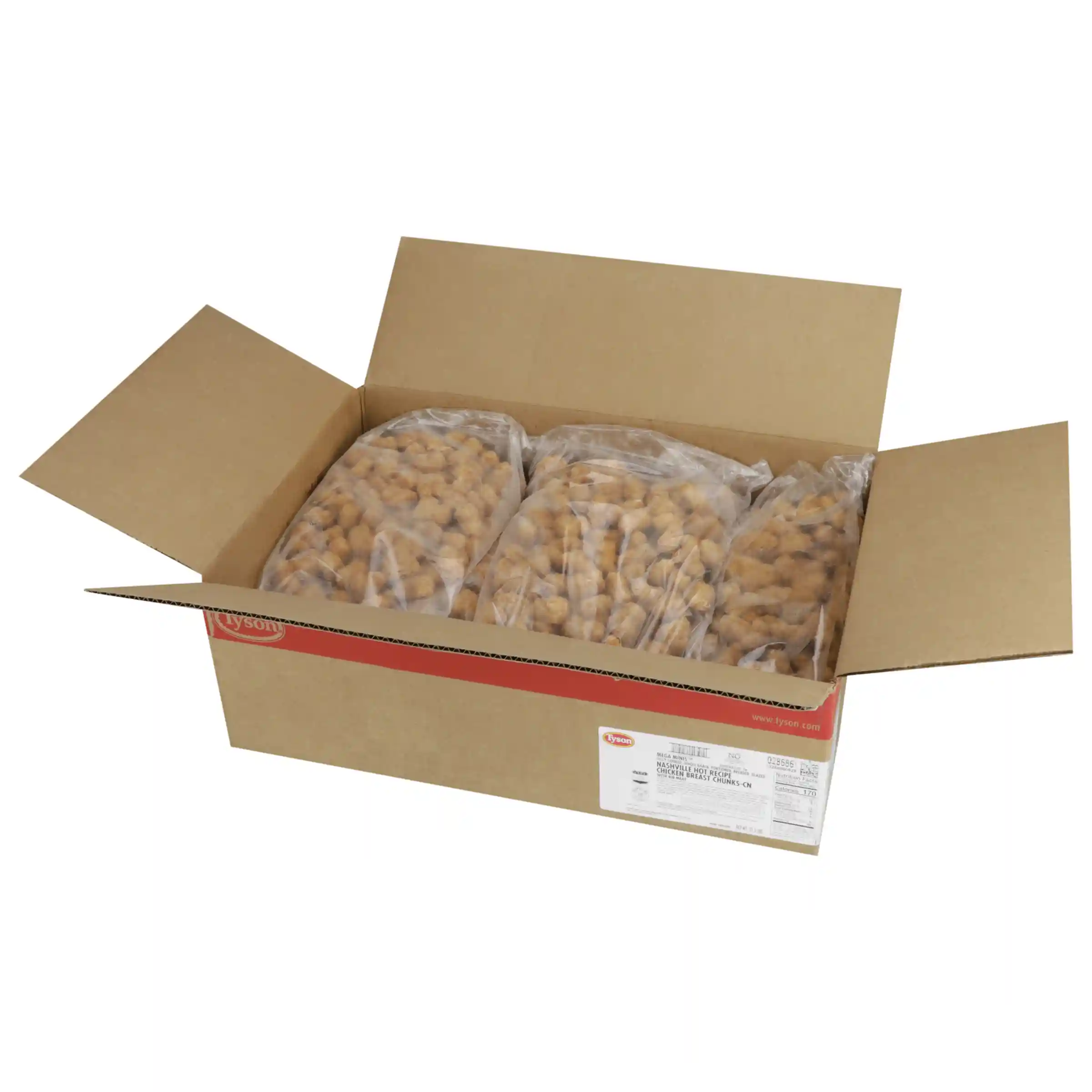 Tyson® Mega Minis® Fully Cooked Whole Grain Breaded, Glazed Nashville Hot Style MWWM Chicken Breast Chunks CN, 0.45 oz. _image_4