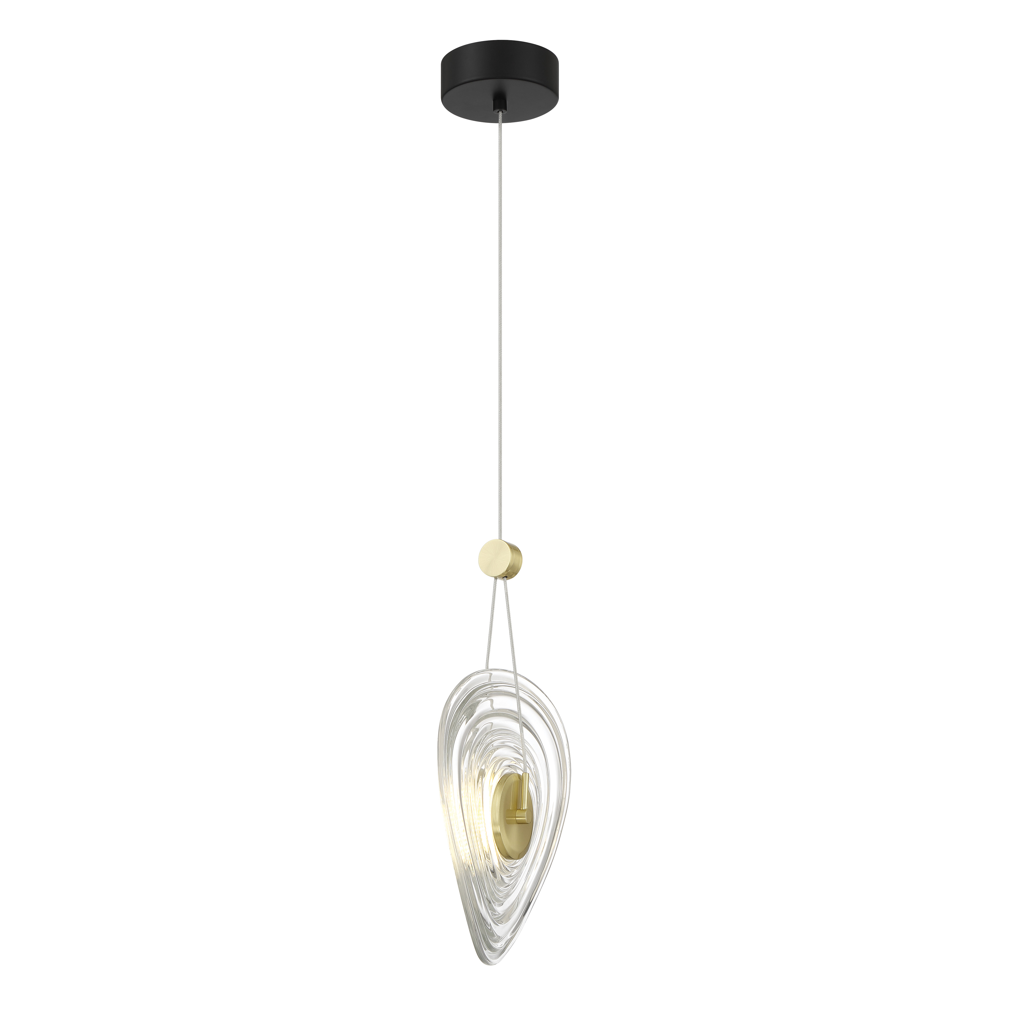 Topknot 6W LED Pendant in Coal and Brushed Gold - Image 4