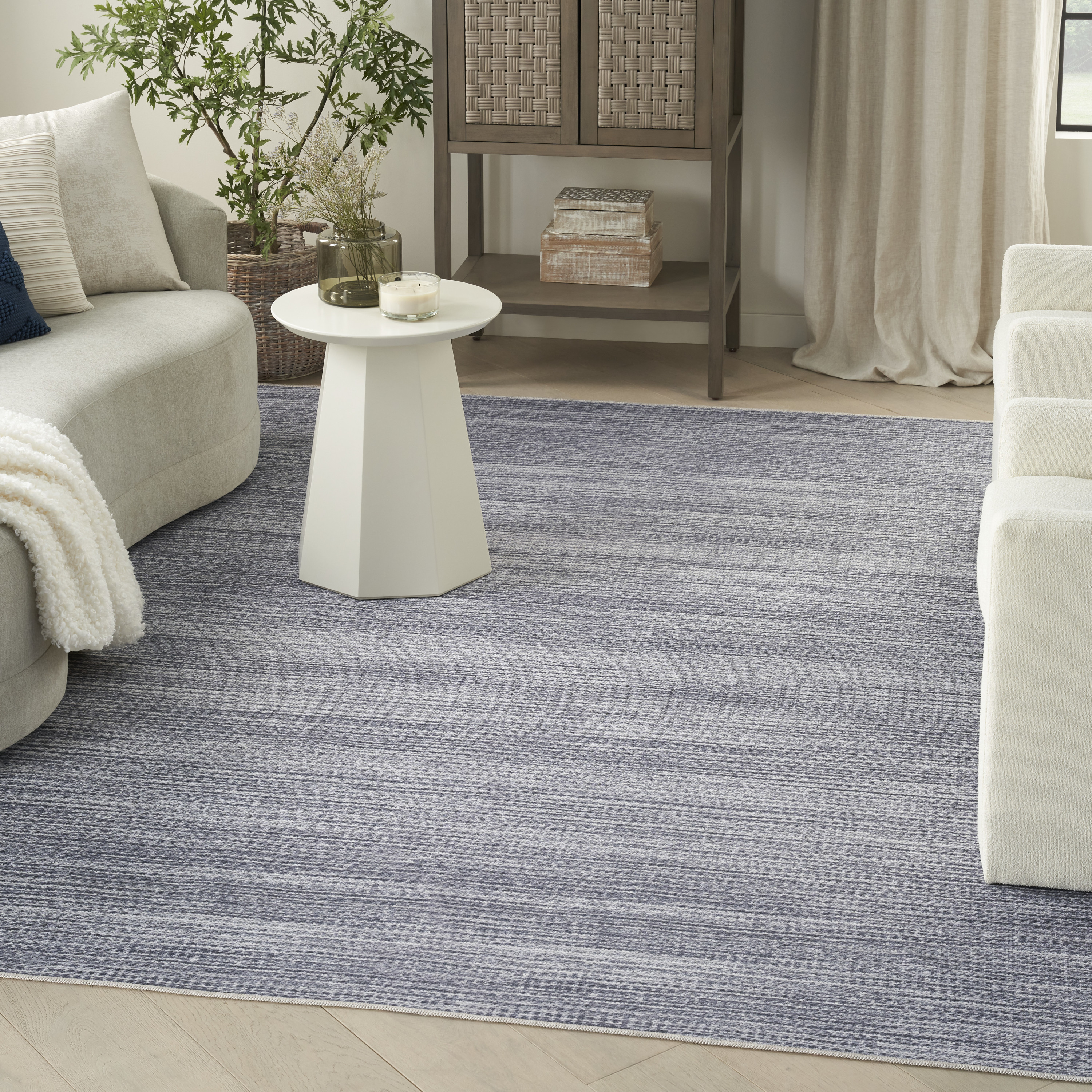 Nourison Nourison Washables 6' x 9' Grey Modern Indoor Rug